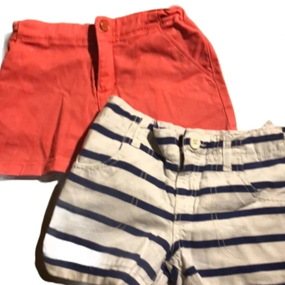 GYMBOREE OLD NAVY EUC GIRLS 2 SHORTS SUMMER WHITE BLUE ORANGE CASUAL GIRL SIZE 8 - Picture 2 of 8
